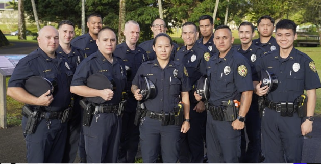 Hawai‘i Police Departments 101st Police Recruit Class pictured left to right: (Third Row) Josiah K. Loving, Justin S. Moore, Brayden K. Marumoto, Jayger M.K. Ganigan. (Second Row) Jonathen L. Figueroa, Harrison A. Clifford, Christopher A. Kim, Donovan L.L. Morante. (First Row) Shane C. Emerson, Terrance S. De Lima Jr., Kristi A. Belshe, Marc J. Freitas, Hoang V. Nguyen.
