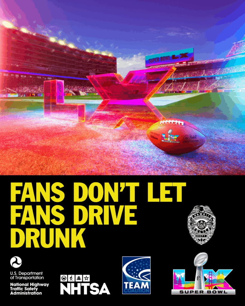 Infographic with picture of a football field depicting 2026 Superbowl. 