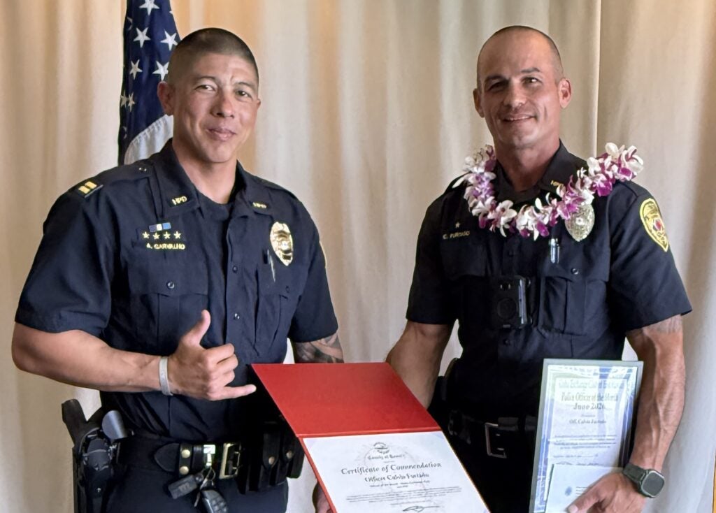 HPD Hilo Captain Carvalho and Officer Furtado