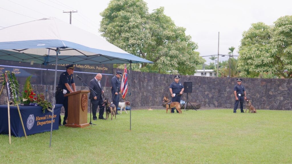 Captain Buyten speaking at Archer's memorial