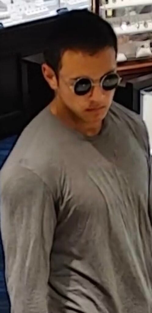 Close up view of suspect