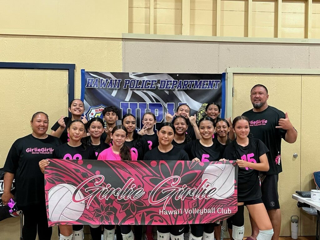 First-ever Hawai‘i Isle Police Activities League (HI-PAL) Volleyball Tournament First Place Silver winners Team Girlie Girlie.
