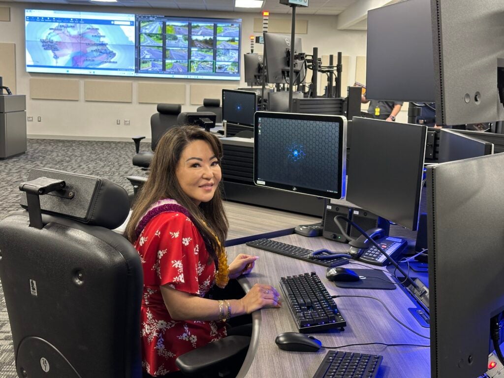 Michelle Shiroma at Dispatch console. 