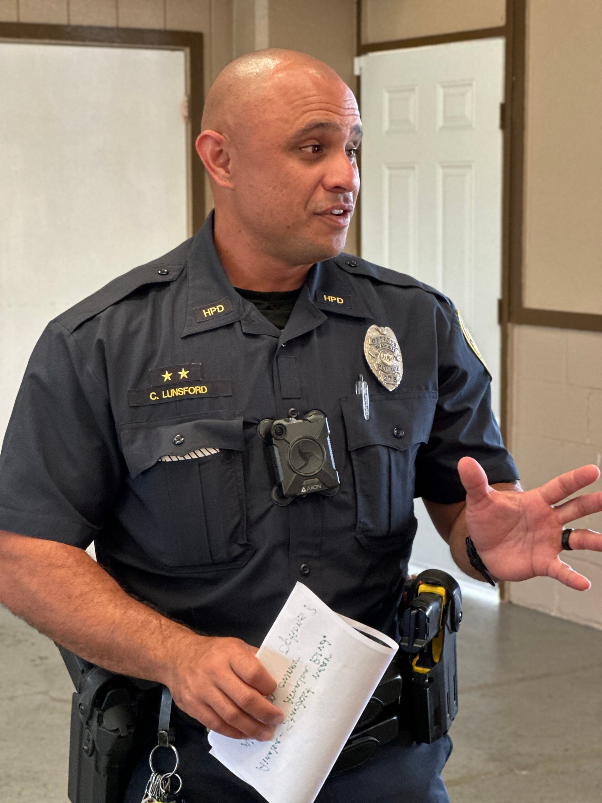 Officer Lunsford talking