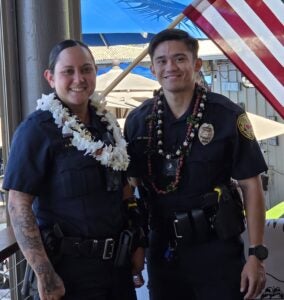 Left: Field Training Officer (FTO) Alysa Gamache and right: Kona Patrol Officer Kastle Quiocho who were honored as Kona Crime Prevention Committee Officer of the Month for December 2025.