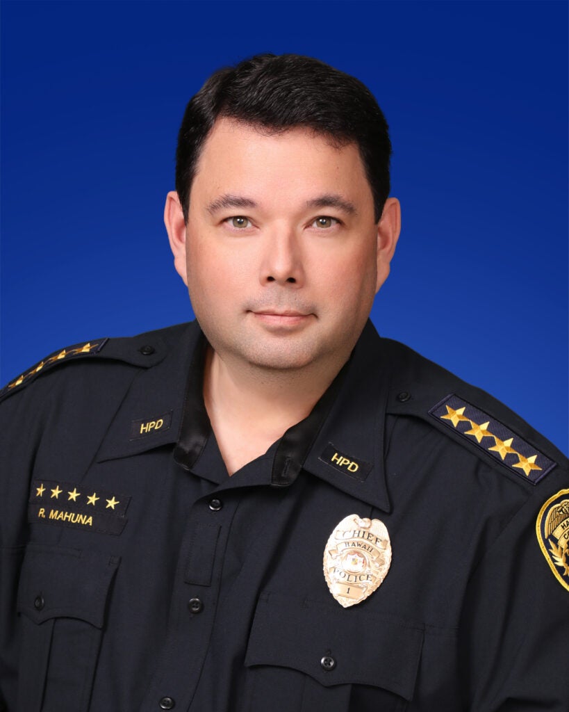 Police Chief Reed Mahuna in uniform.