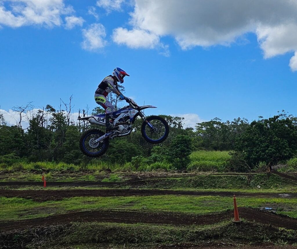 biker airborne at HI-PAL Motocross event