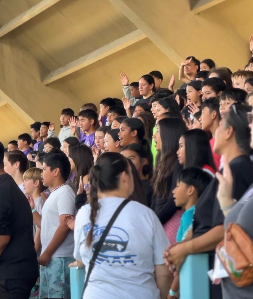 students in stands for DARE Day